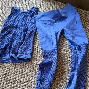 Victoria's Secret Blue Lace Leggings Set